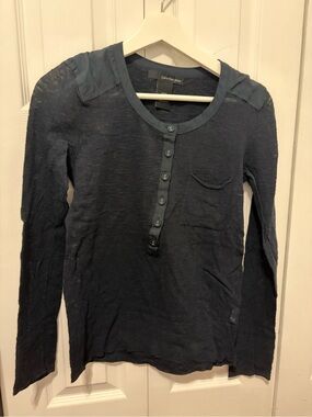 Calvin Klein Jeans Dark Navy V-Neck Knit Top